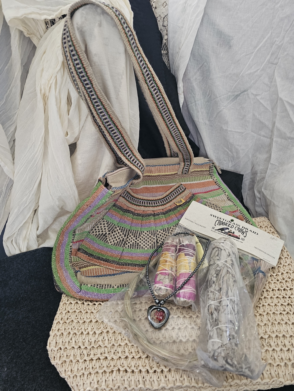 Artesanis Big Woven Hippie Bag Incense Tote BUNDLE